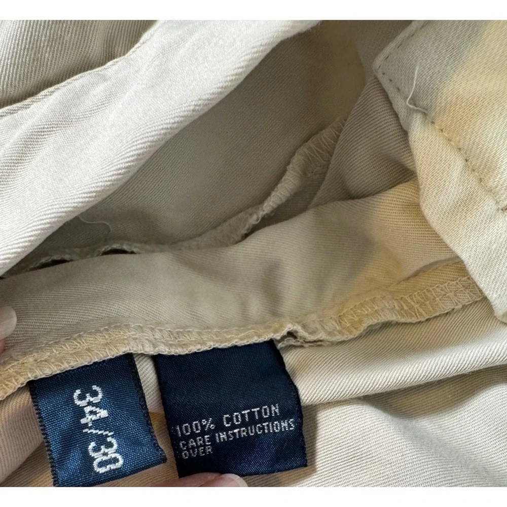 Polo Ralph Lauren Mens Classic Fit Chino Pants Beige Cotton Flat Front‎